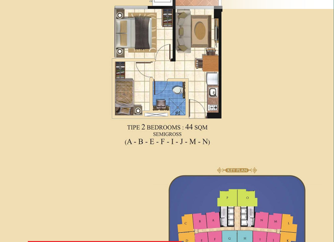 Taman Anggrek Residences 2 Bed, High Floor, Semi Furnished Standard