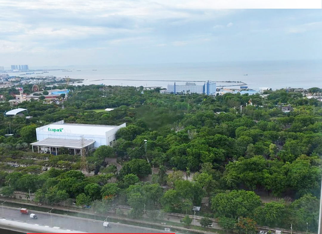 View Bagus ke Laut Ancol di Apartemen Northland Ancol Residence, Jakarta Utara