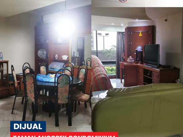 Dijual Taman Anggrek Condominium, Fully Furnished, 3 Bedroom, Low Floor, Garden View