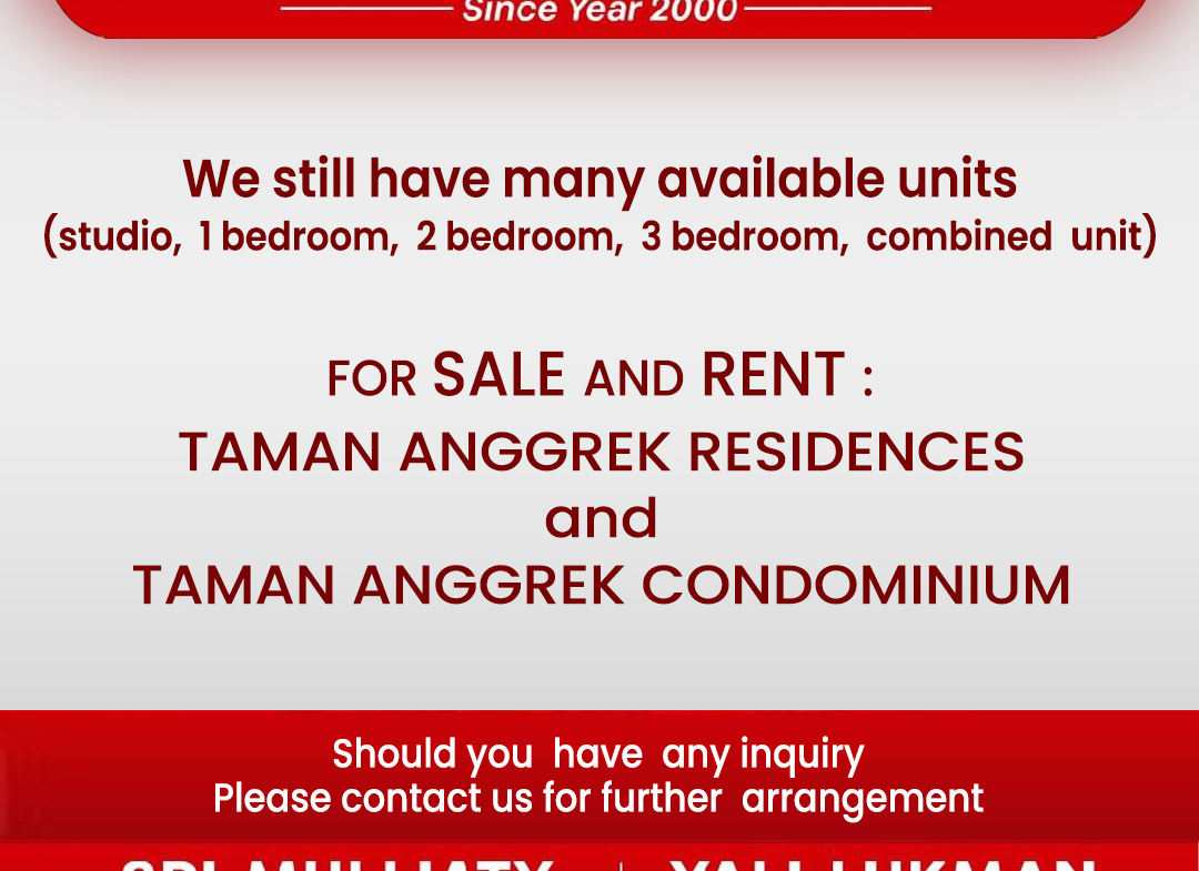 Studio 1 Bedroom, Taman Anggrek Residences, Fully Furnished, Low Floor