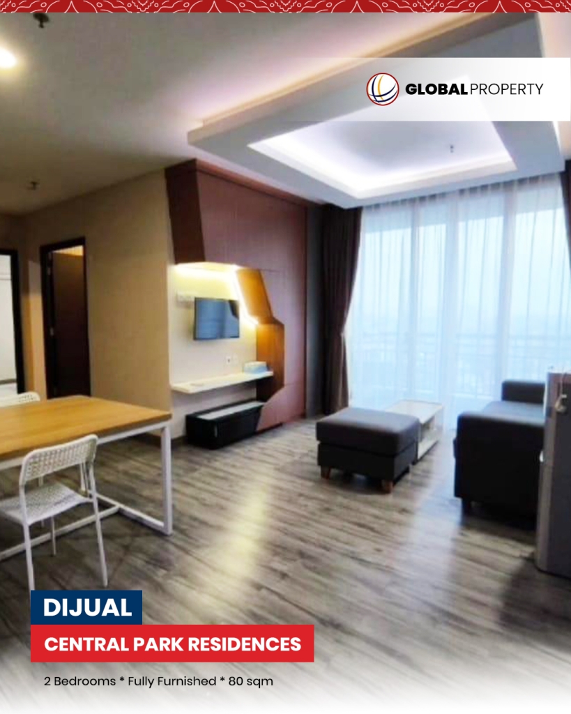 Dijual 2.6 milyar, Apartemen Central Park Residences, Fully Furnished 2 Bedroom