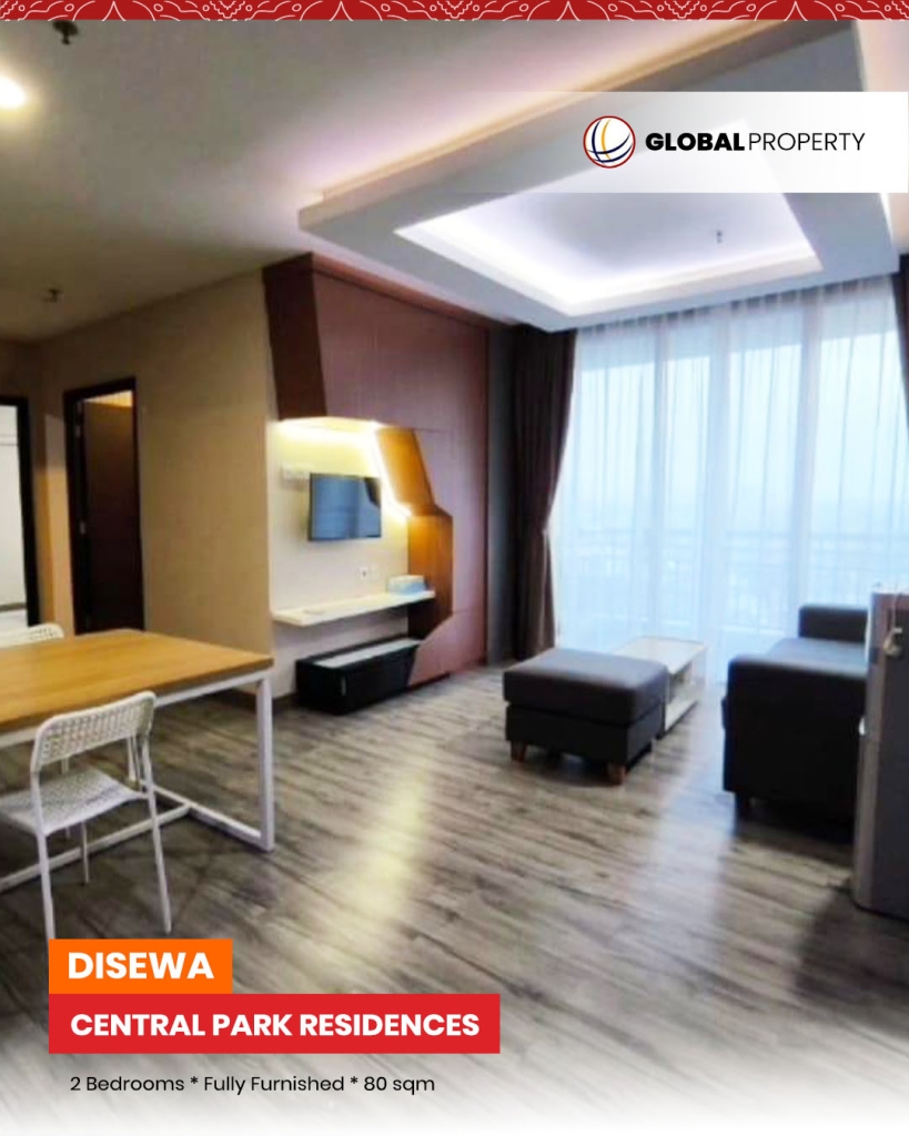 Disewa 145jt pertahun, Apartemen Central Park Residences, Fully Furnished, 2 Bedroom