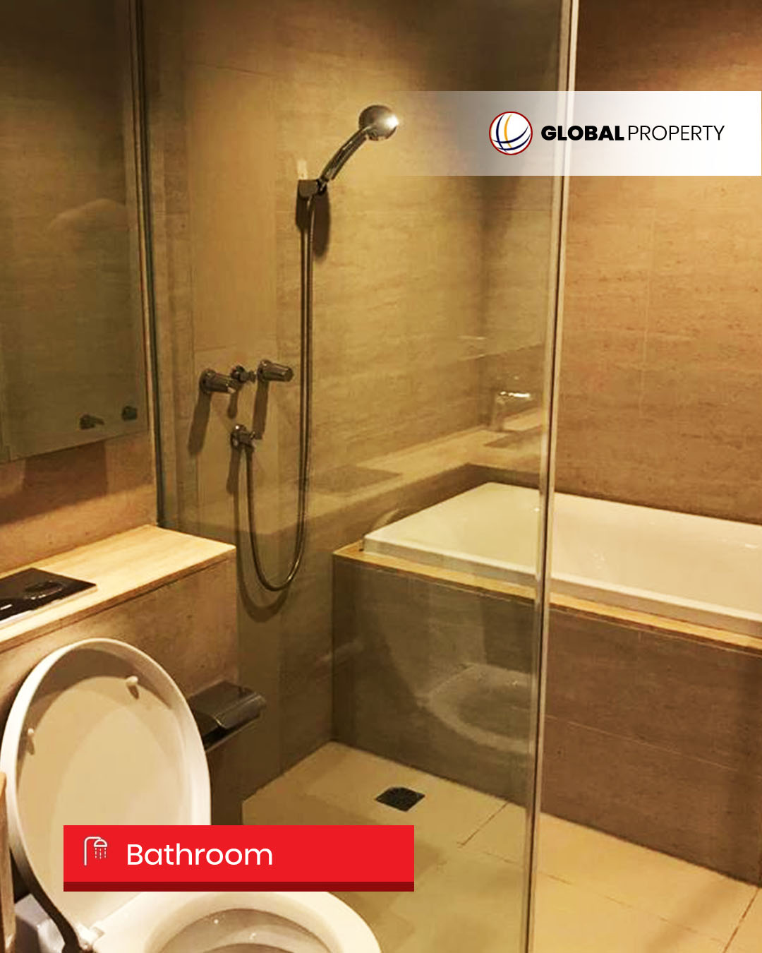 Bathroom Best View, Taman Anggrek Residences, Semi Furnished 2 Bedroom, Middle Floor