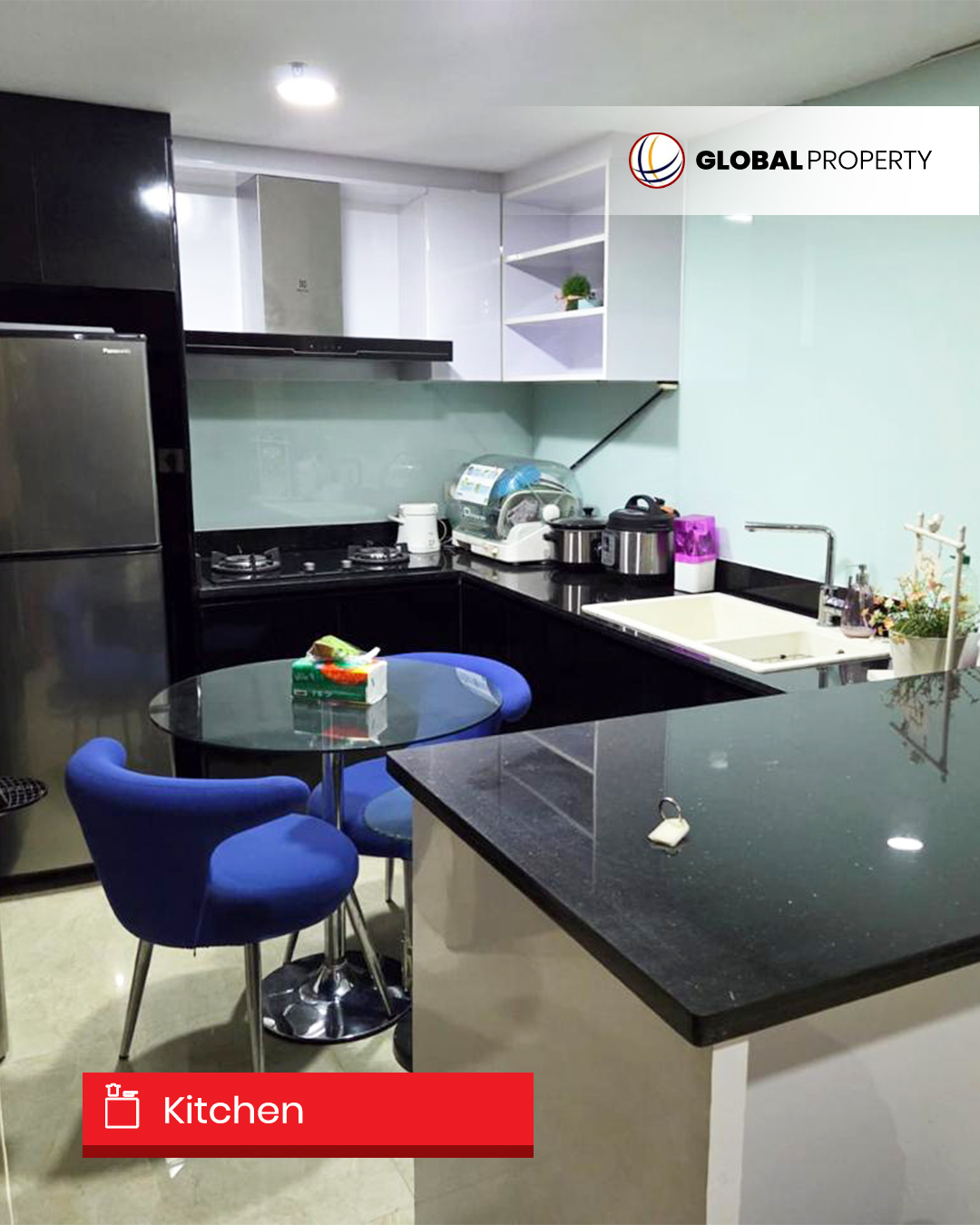 Kitchen set Dijual 1.9 milyar, Fully Furnished 2 Bedroom, High Floor, Taman Anggrek Condominium