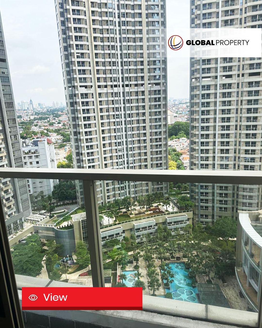 View Dijual 1 milyar, Taman Anggrek Residences 1 Bedroom, Semi Furnished, Pool View