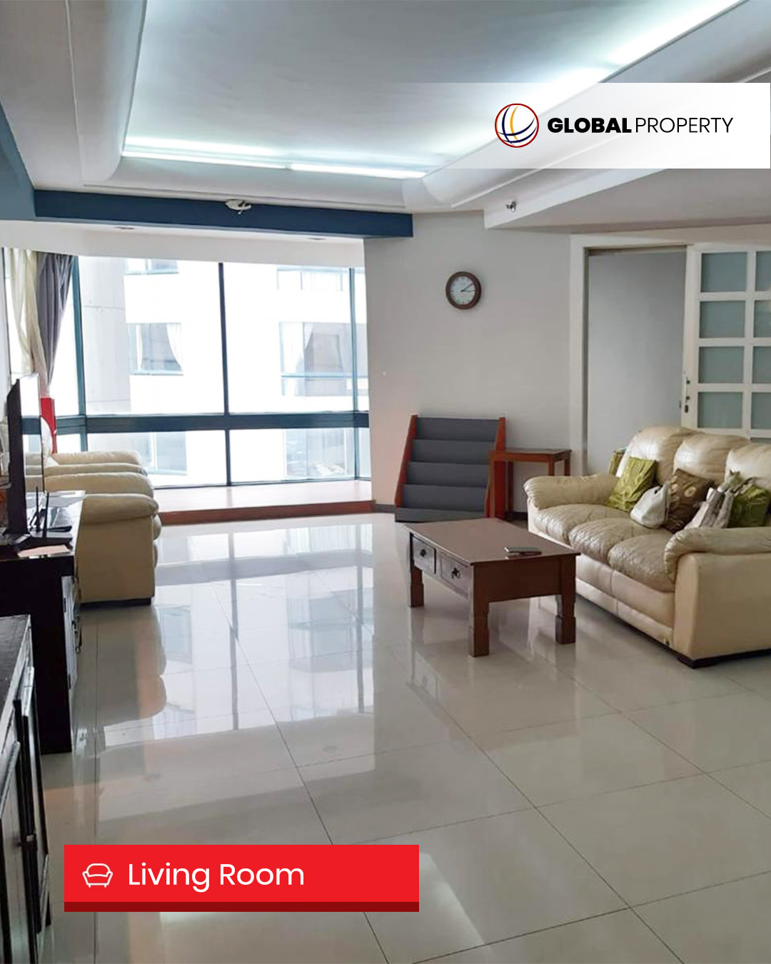 2 living room Dijual 2.3M, 3 Bedroom, Taman Anggrek Condominium Fully Furnished, Pool View
