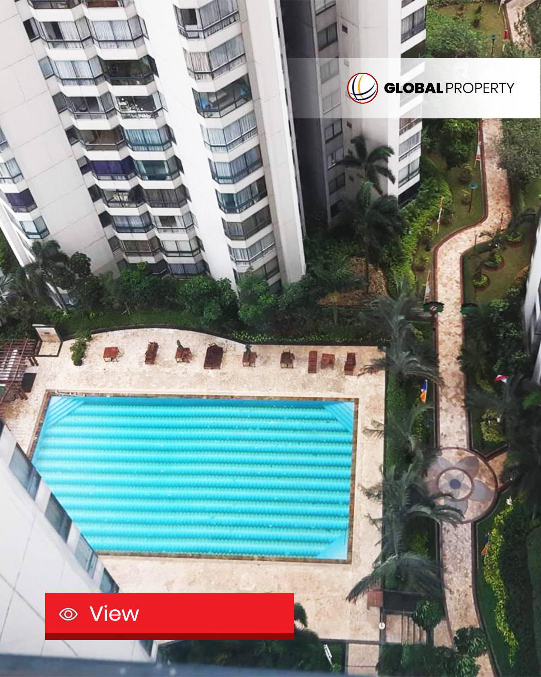 View Dijual 2.3M, 3 Bedroom, Taman Anggrek Condominium Fully Furnished, Pool View
