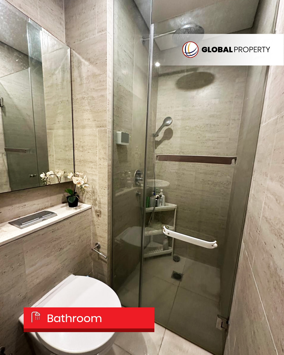 Bathroom Disewa 45jt pertahun, 1 Bedroom, Fully Furnished, Low Floor, Taman Anggrek Residences