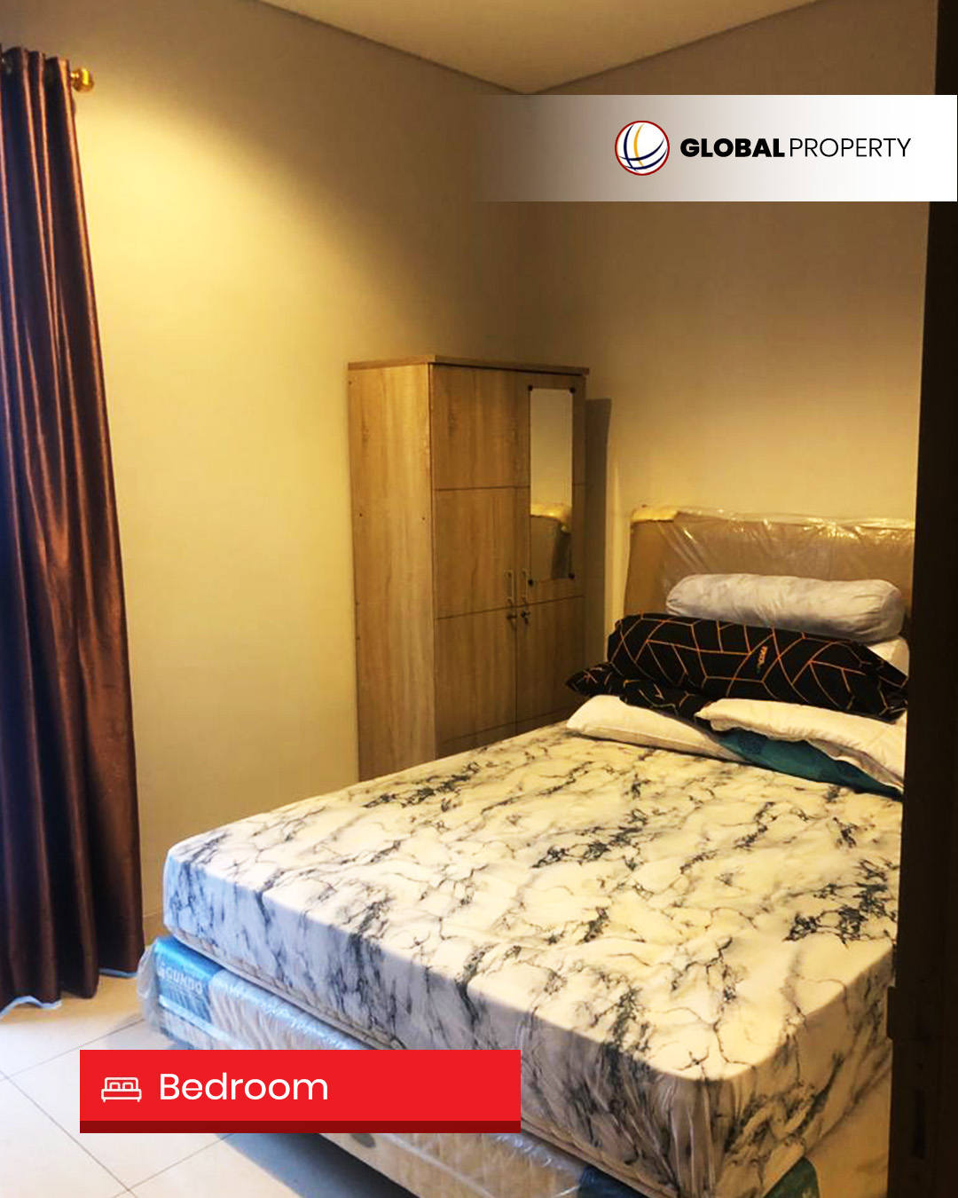 Bedrooms Disewa 105jt pertahun, Fully Furnished 3 Bedroom 65m2, High Floor, Taman Anggrek Residences