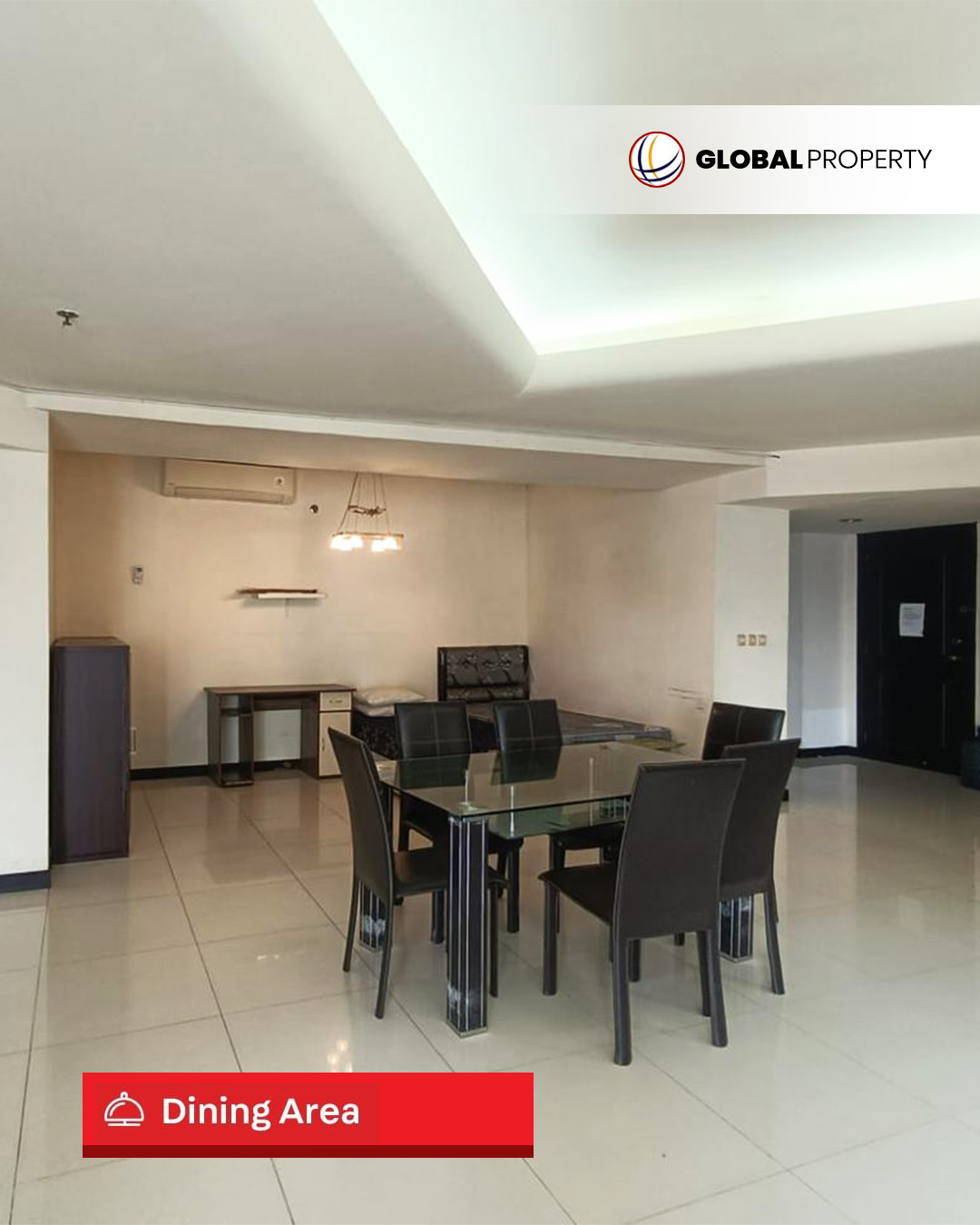 Dining Area Dijual 2.2M, Fully Furnished 3 Bedrooms, Middle Floor, Taman Anggrek Condominium
