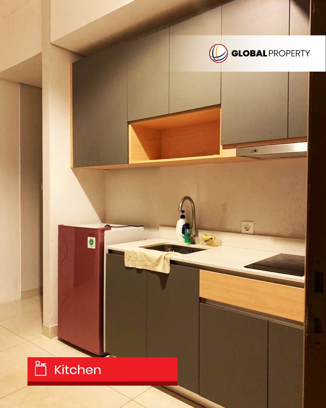Kitchen set Disewa 105jt pertahun, Fully Furnished 3 Bedroom 65m2, High Floor, Taman Anggrek Residences