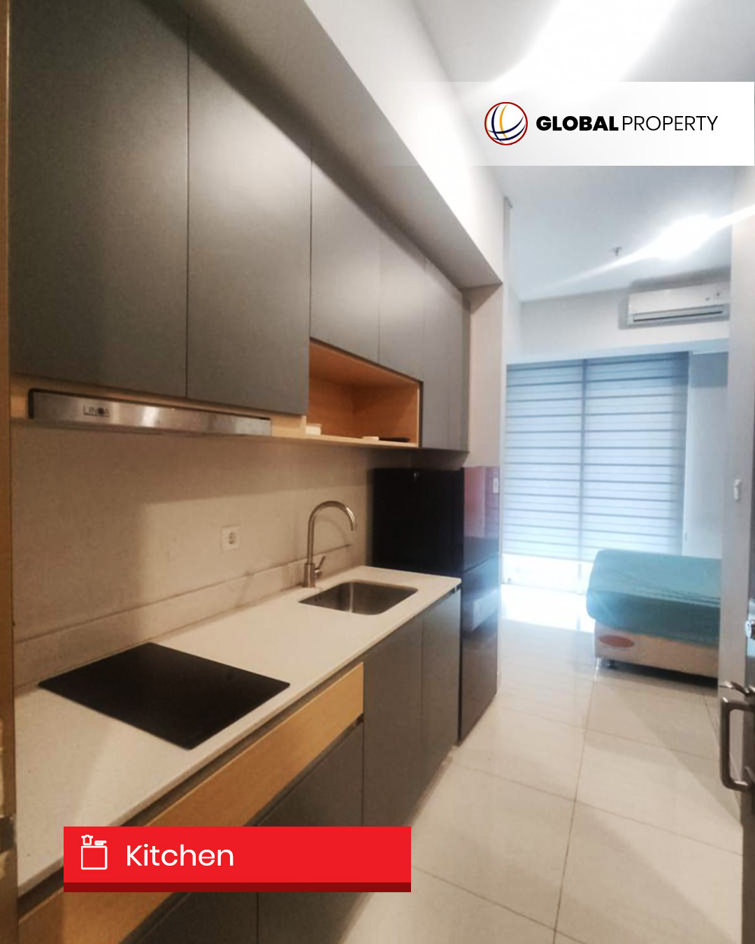Kitchen set Disewa 45juta pertahun, Taman Anggrek Residences Studio 1 Bed, Fully Furnished, Pool View