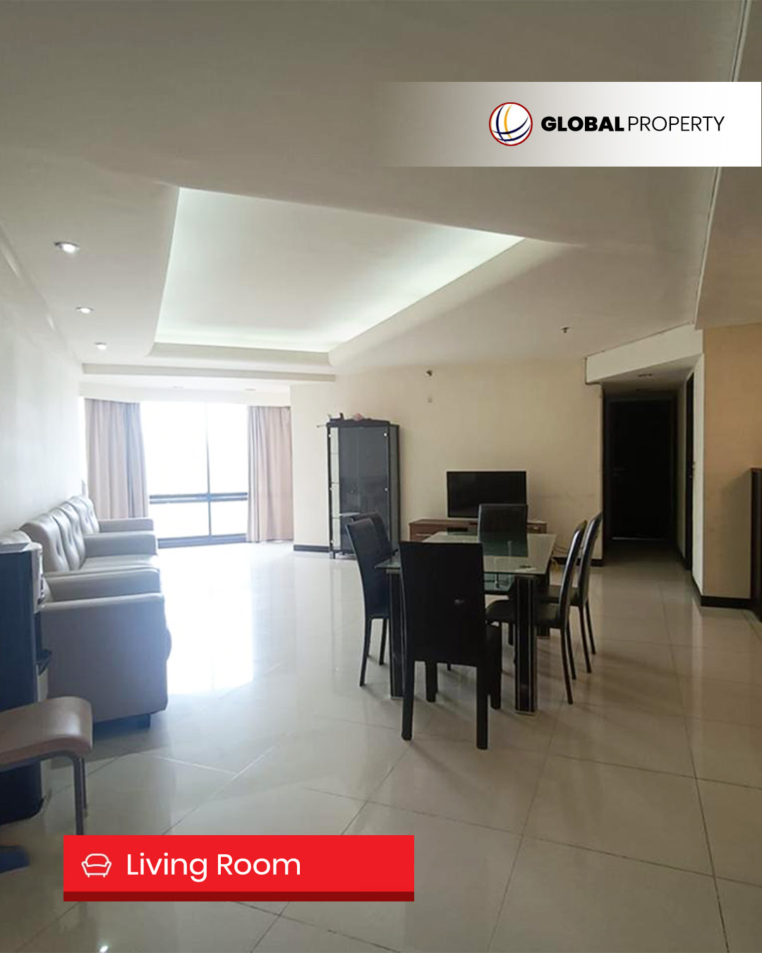 living room Dijual 2.2M, Fully Furnished 3 Bedrooms, Middle Floor, Taman Anggrek Condominium