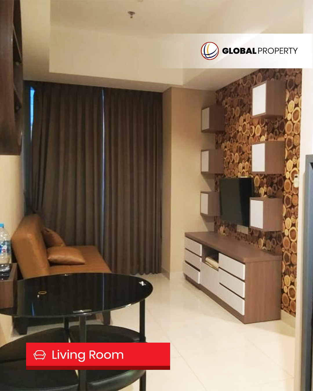 living room Dijual 1.45milyar, 2 Bedroom, Fully Furnished, Low Floor, Taman Anggrek Residences