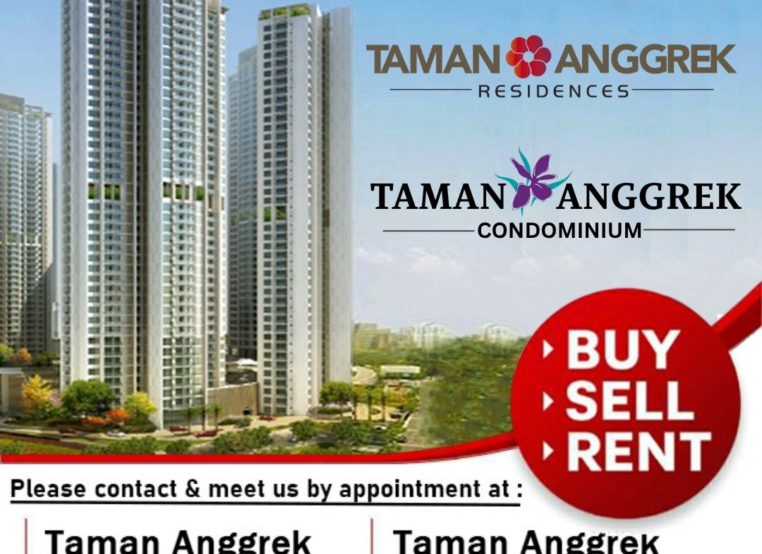 Disewa 110jt Fully Furnished, 2 Bedroom 50m2, High Floor, Taman Anggrek Residences