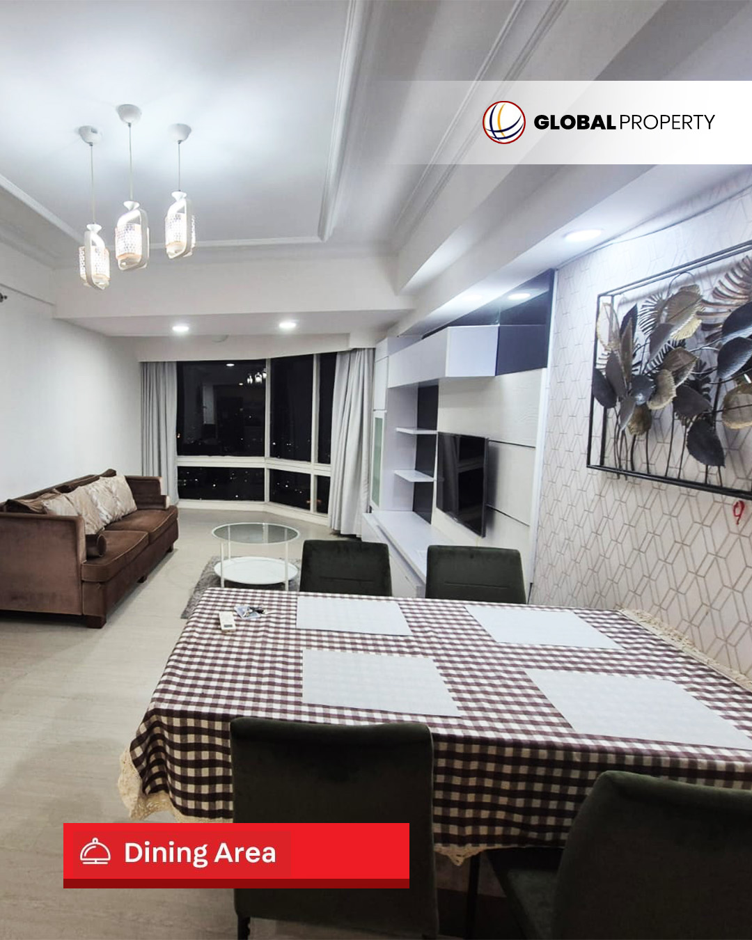 Dining Area Disewa 145jt, Taman Anggrek Condominium 2 Bedroom, Fully Furnished, Middle Floor