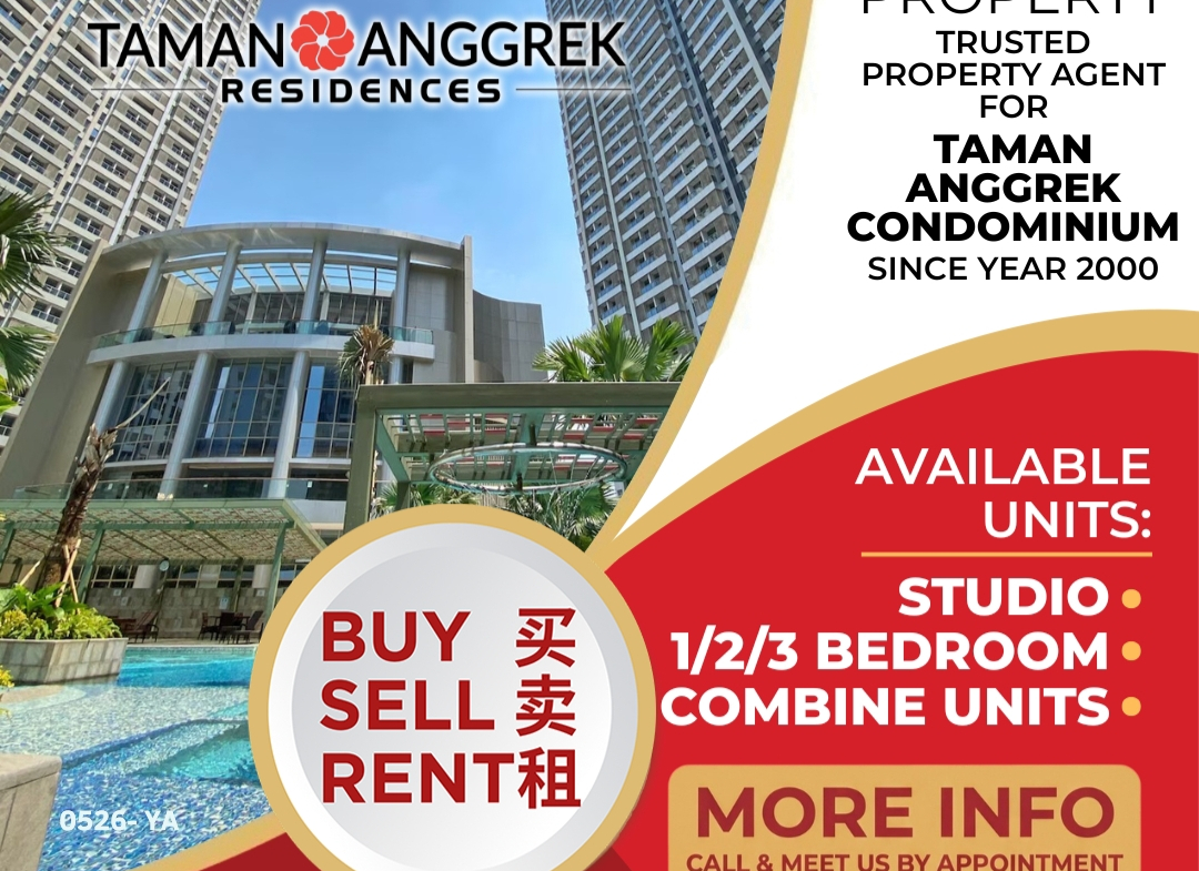 Disewa 45jt Taman Anggrek Residences Fully Furnished 1 Bed tipe Studio, City View