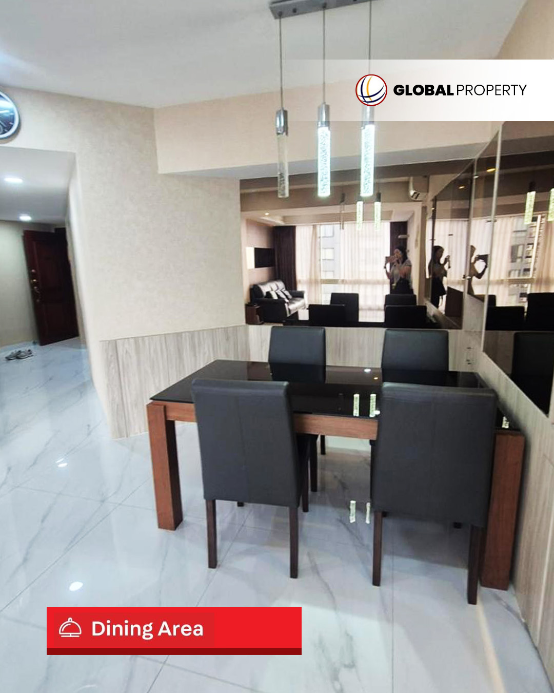 Dining Area Disewa 146jt, Taman Anggrek Condominium, Fully Furnished, 2 Bedroom 88m2, Middle Floor
